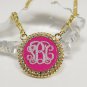 PERSONALIZED MONOGRAM INITIAL NECKLACE YELLOW GOLD PLATED1.25" USA seller