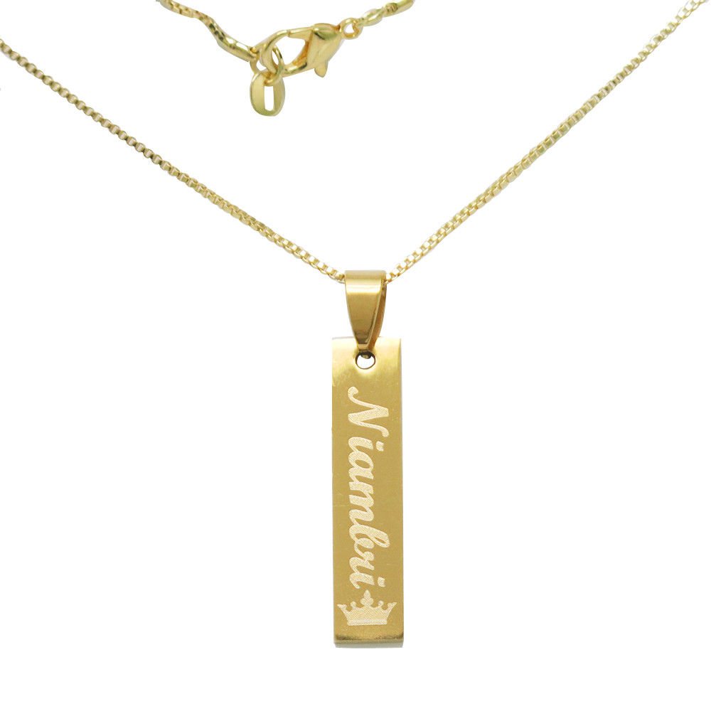 Personalized Vertical Bar Necklace Long Gold Bar Necklace Silver Necklace *US