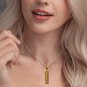 Personalized Vertical Bar Necklace Long Gold Bar Necklace Silver Necklace *US