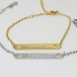 Personalized Bar Name Bracelet Gold Plated Name plate diamond bracelet for girl