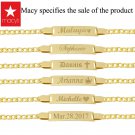 Personalized Gold Name Plate Id Bracelets for Kids Birthday Gift for Baby Girl