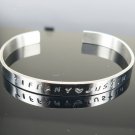 Hand Stamped Personalized Bracelet Cuff Bangle Gold  or Silver Stainless Steel