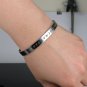 Hand Stamped Personalized Bracelet Cuff Bangle Gold or Silver Stainless Steel