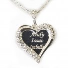 925 Sterling Silver Heart Pendant Any Personalized Name Necklace Mother day gift
