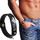 GPS Leather Bracelet Personalized Coordinate Longitude Latitude Bracelet Man
