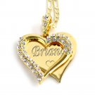 Personalized Monogram Pendant 18K Gold Plated Engraved Initials Necklace Chain