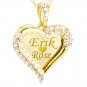 Personalized Monogram Pendant 18K Gold Plated Engraved Initials Necklace Chain