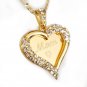 Personalized Monogram Pendant 18K Gold Plated Engraved Initials Necklace Chain