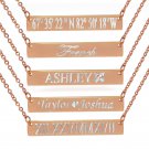 Personalized Rose Gold Name Plate Bar Necklace Chain Necklace Selller in US