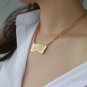 Personalize 18k Gold Plated Custom any Name Plate Engraving Necklace US SELLER