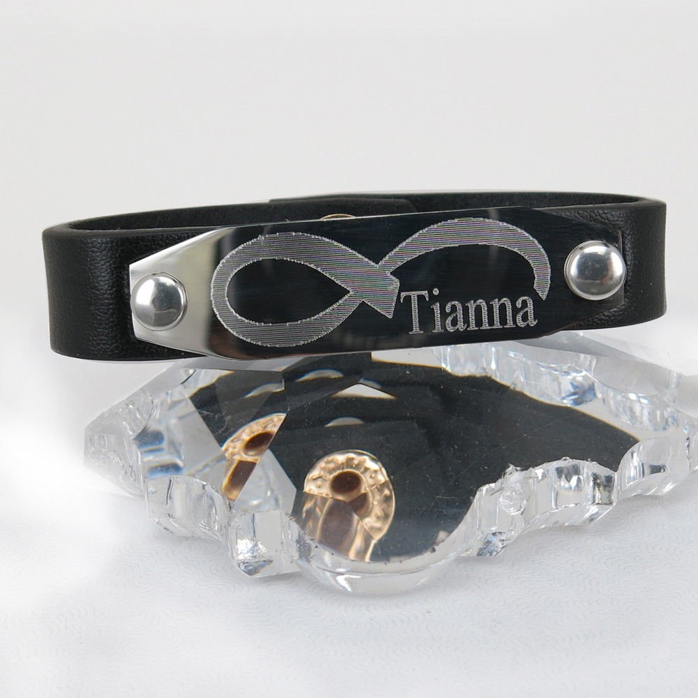 Personalized Leather Bracelet   Name Bracelet  Free Engraving Leather Bracelet