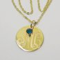 Monogram Personalized Circle Necklace Gold Plated Sterling Silver