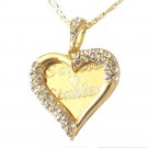 18K Gold Plated Lovely Hearted Any Personalized Name Necklace Gift