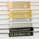 Roman Numeral necklace bar Name necklace Personalized Jewelry Custom Necklace
