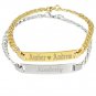 Custom Gold Id Bracelet Silver Id Bracelet Personalized Name Bar Bracelet