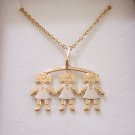 Mothers Necklace Gold Filled Children Charms Necklace Boy / Girl Gift Mom Gift