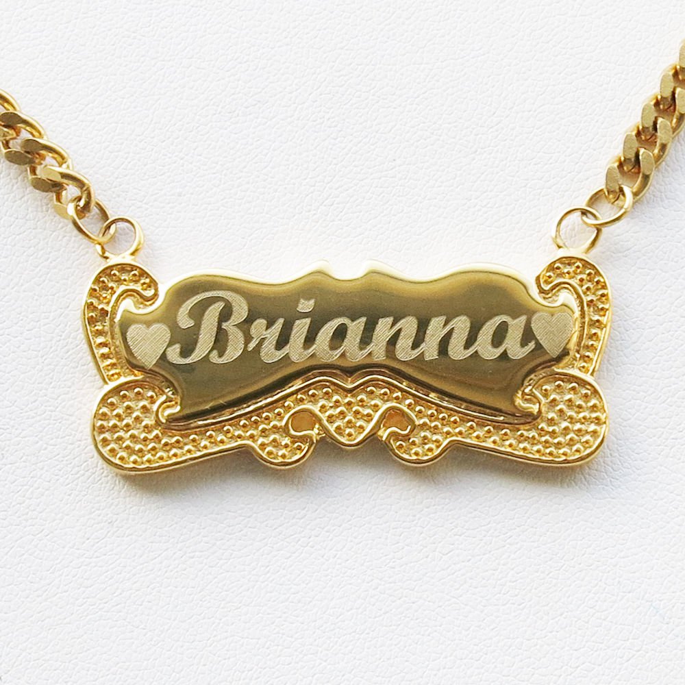 Personalized 18K Gold Plated Name Necklace Custom any Name Engraved Necklace