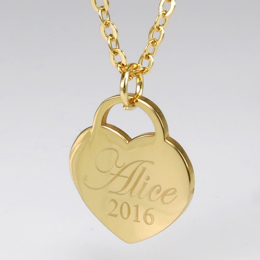 Sterling Silver Personalized Heart Shape Necklaces engraved for Women for her
