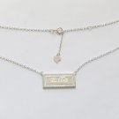Personalized 925 Sterling Silver Diamond Necklace Engraved Name Woman Necklace