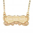Custom Necklace 18K Gold Plated Personalized Nameplate Necklace Engraved Text