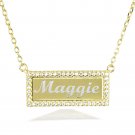 Personalized 925 Sterling Silver Bar Necklace Name Plate Necklace Engraved in US