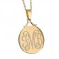 Personalized Monogram Necklace Monogram Circle Charm Necklace Gold Charm