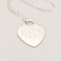 Personalized Gift Monogram Heart Name Pendant Silver Tone Necklace for her