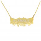 Personalized 18K Baby Necklace Gold Name Engraving Necklaces Mama Bear Elephant