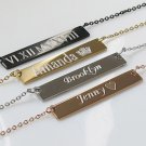 Personalized Custom Free Engraved Name Bar Necklace Name Plate Necklace