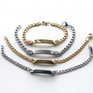 Personalized Custom Stainless Steel Cuban Curb  Bracelet Engraving for Couple