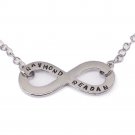 Personalized name necklace, silver name necklace, child mother 2 name infinity