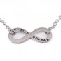 Personalized name necklace, silver name necklace, child mother 2 name infinity