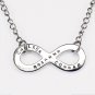 Personalized name necklace, silver name necklace, child mother 2 name infinity