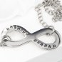 Personalized name necklace, silver name necklace, child mother 2 name infinity