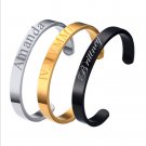 Personalized Bracelet Cuff Bangle Gold Silver Stainless Steel Custom Jewelry