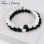Matte Agate & White Howlite 8mm Beads His and Hers Distance Couple Bracelet-32