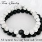 Matte Agate & White Howlite 8mm Beads His and Hers Distance Couple Bracelet-32