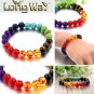 Natural 7 Chakra Bracelet Stone Diffuser Bracelet Gemstone 8 mm Yoga bracelet-33