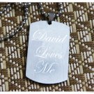 Stainless Steel Personalized 1 1/4" Dog Tag w/ Necklace-Free Engraving