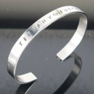 Personalized Silver Stainless Steel Cuff Bracelet Hand Stamped Name Bracelet