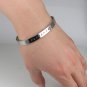 Personalized Silver Stainless Steel Cuff Bracelet Hand Stamped Name Bracelet