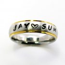 Free Stamps Personalized Name Ring Stainless Steel 6 mm make in NY