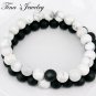Matte Agate & White Howlite Bead Bracelet Onyx Bracelet Distance Bracelet-32