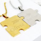 Personalized Puzzle Necklace Matching Puzzle Couple Necklace for his and her