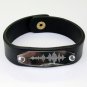 Sound Wave Leather Bracelet Personalized Leather Bracelet Leather Id Bracelet