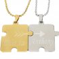 Personalized Puzzle Necklace Matching Puzzle Couples Necklace Engraved Any Name