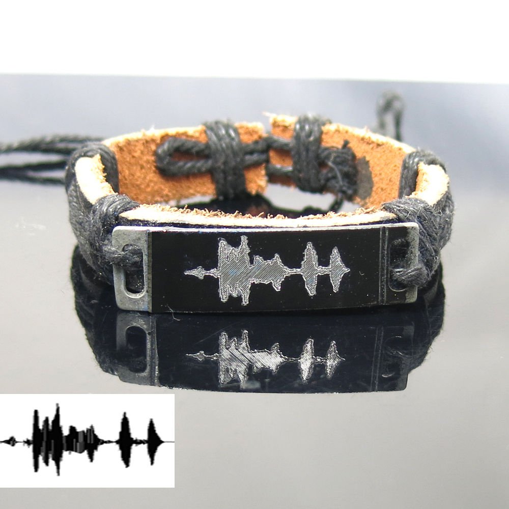 Engraving Sound Waves bracelet Personalized Women Bracelet Wedding Anniversary