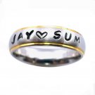 Free Stamps Personalized Name Ring Stainless Steel 6 mm