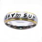 Free Stamps Personalized Name Ring Stainless Steel 6 mm