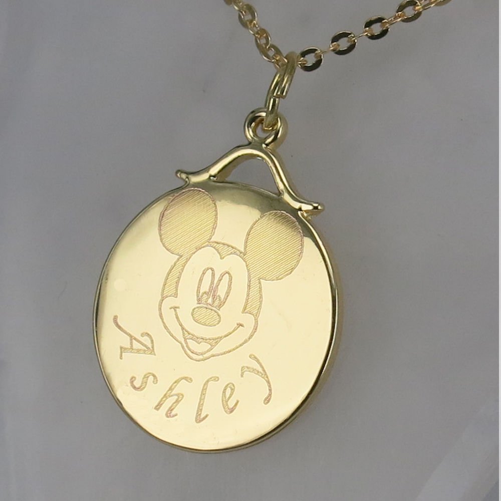 Mickey Mouse Name Necklace Personalized Disneyland Necklace w/Chain/gift box